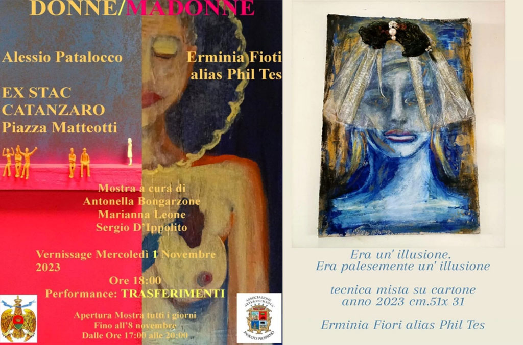 Inaugurazione mostra "Donne/Madonne" degli artisti Erminia Fioti e Alessio Patalocco l'1 novembre a Catanzaro
