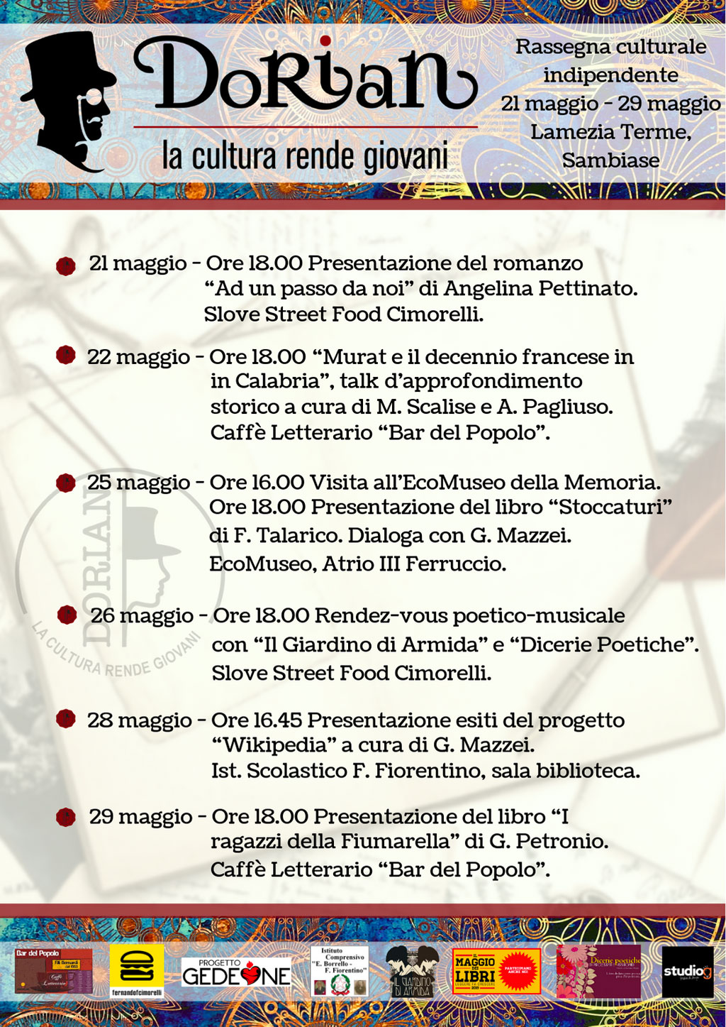 Nasce a Lamezia la rassegna culturale indipendente “Dorian – la cultura rende giovane”