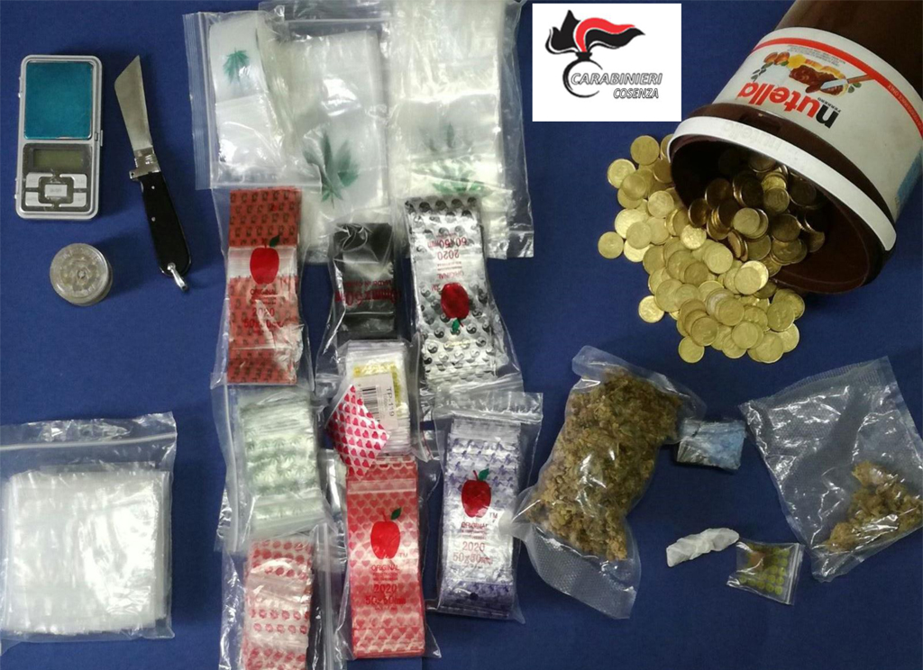 Nascondeva marijuana e hashish in barattolo nutella, arrestato 39enne a Cosenza