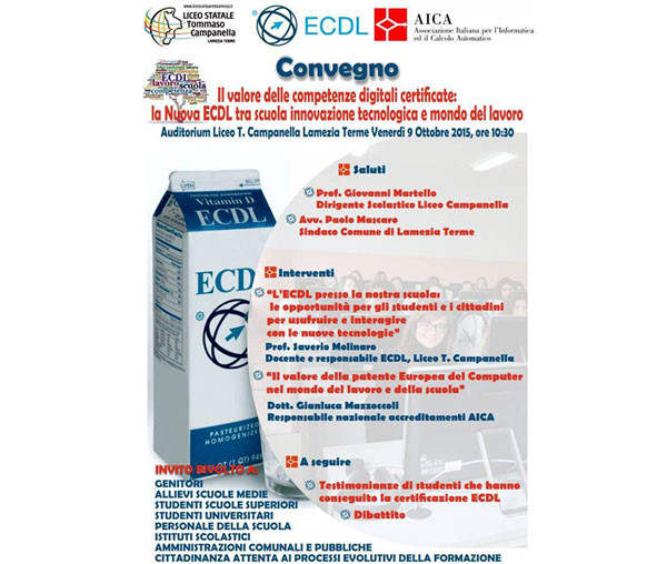 Lamezia: le opportunità della nuova Ecdl il 9 ottobre al liceo Campanella