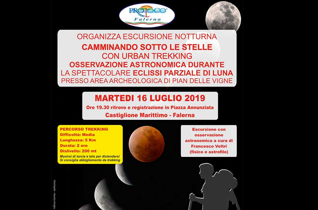 "Camminando sotto le stelle", escursione notturna il 16 luglio a Falerna