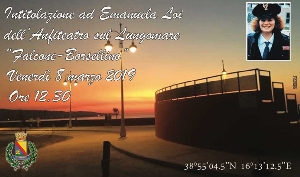 Lamezia, domani anfiteatro lungomare “Falcone e Borsellino” sarà intitolato a Emanuela Loi