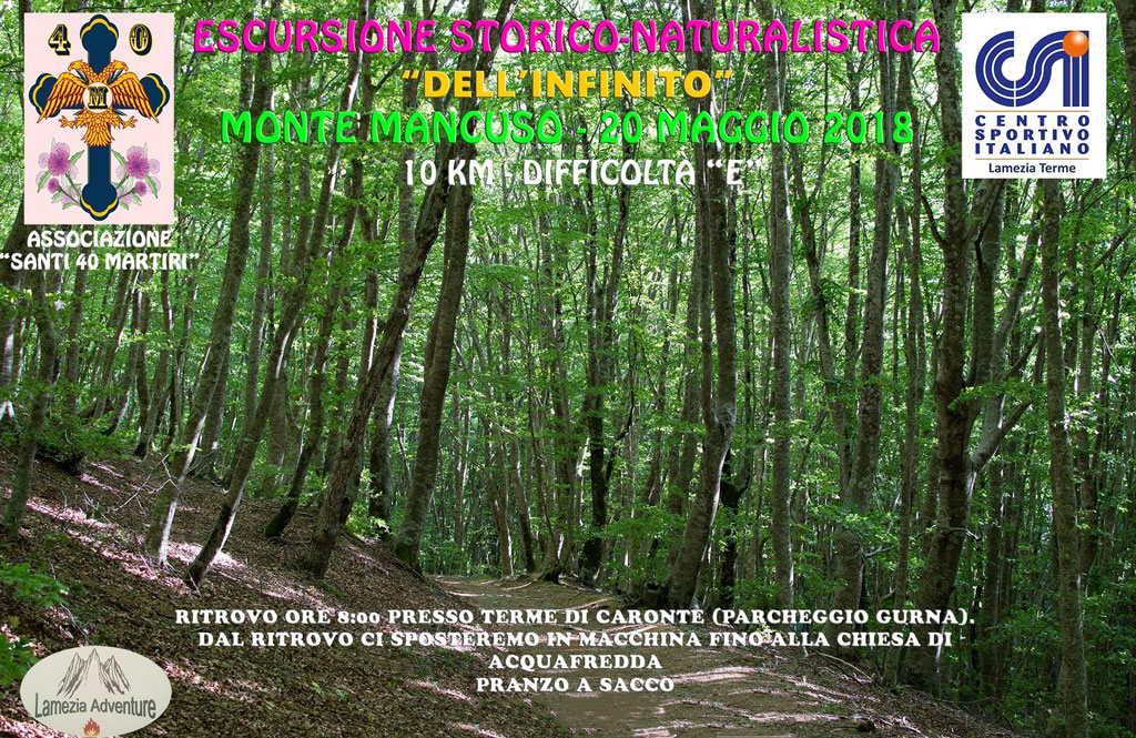 Lamezia, alla scoperta del Monte Mancuso e il colle dell’Infinito il 20 maggio