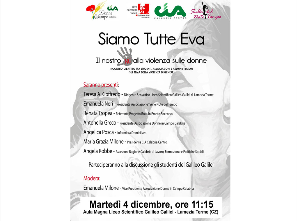 Tappa a Lamezia di “Siamo Tutte Eva” contro violenza sulle donne 