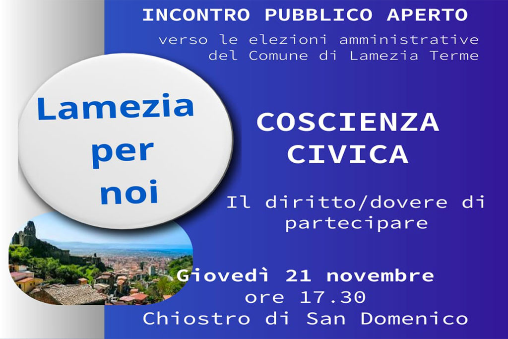 "Lamezia per noi" presenta incontro pubblico verso le elezioni amministrative il 21 novembre