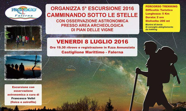 Pro Loco Falerna, "Camminando sotto le stelle" prima escursione in notturna l'8 luglio