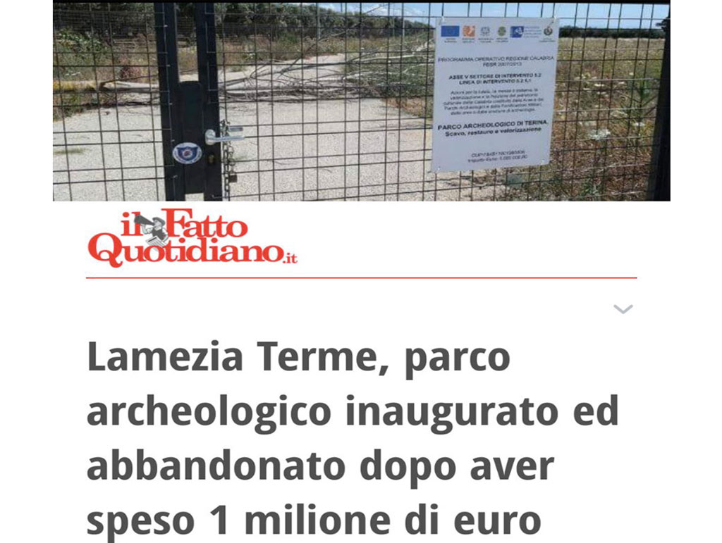Lamezia: il caso degli scavi di Terina alla ribalta nazionale, il Codacons presenta anche un esposto