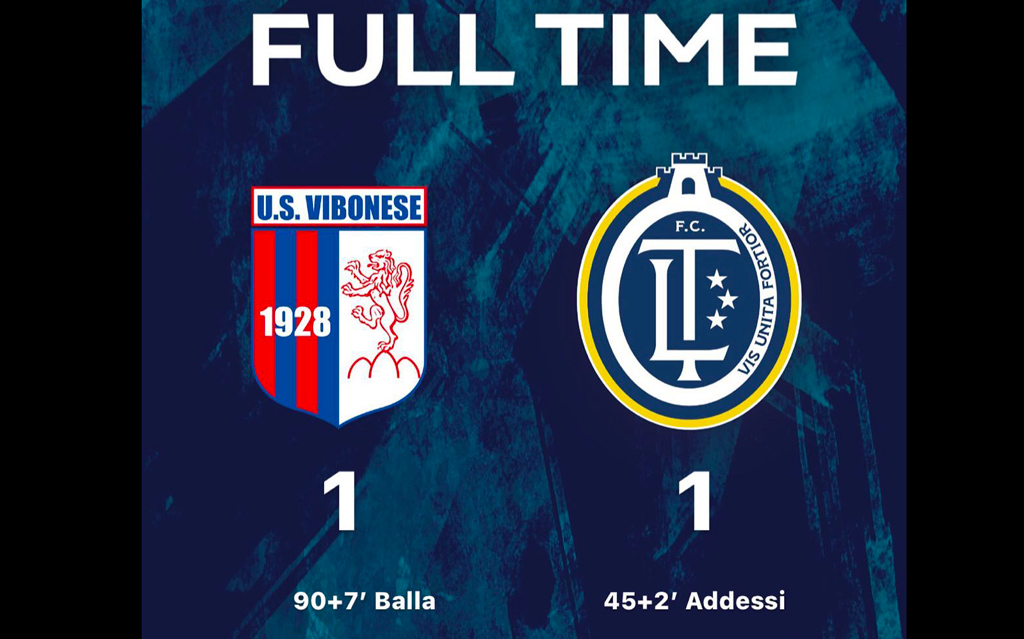 Fc Lamezia raggiunto in pieno recupero. La vetta ora dista 10 punti