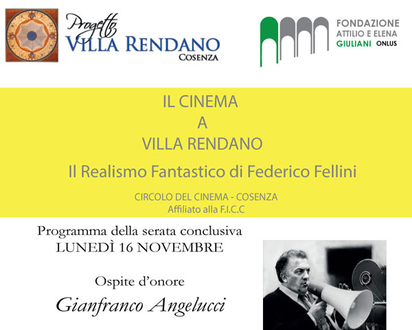 Lunedì 16 serata conclusiva rassegna "Il realismo fantastico di Federico Fellini" a Cosenza