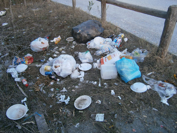 Lamezia, dopo Ferragosto pineta lungomare invasa da rifiuti