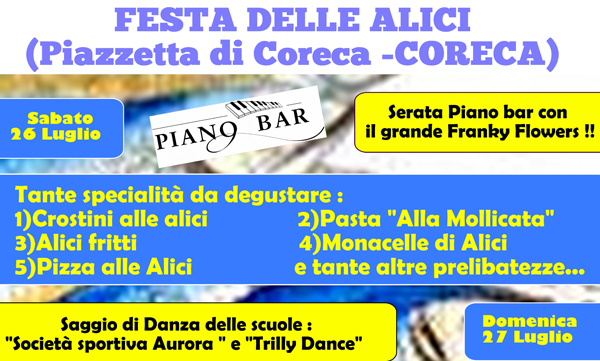 Calabria: Sabato e domenica prima edizione “Festa delle alici" a Coreca