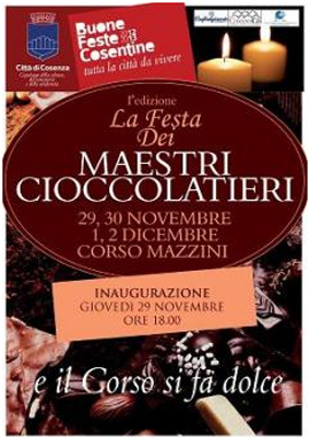 Calabria: Festa dei maestri cioccolatieri dal 29 novembre al 2 dicembre a Cosenza