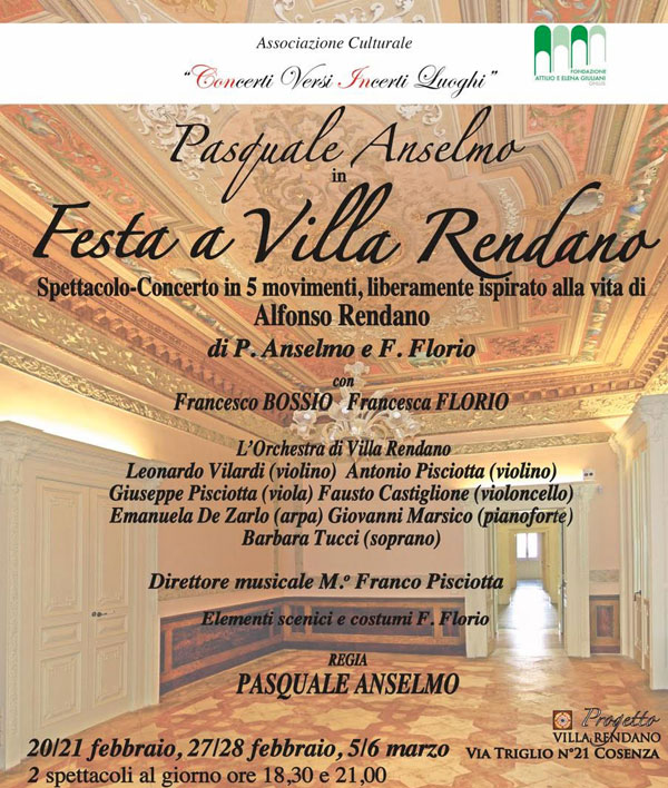 “Festa a Villa Rendano” il 20 e 21 febbraio