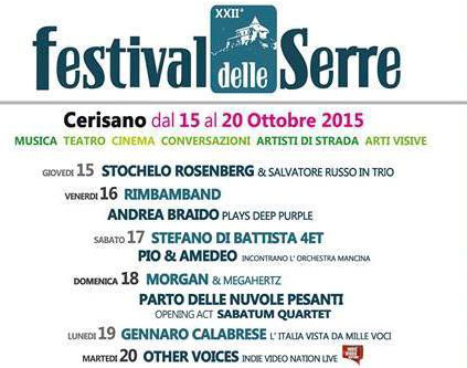 Tutto pronto per la 22° edizione del festival delle Serre a Cerisano