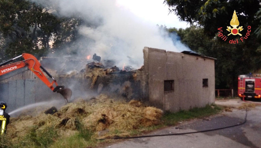 In fiamme fienile a Chiaravalle Centrale, in salvo piccolo gregge