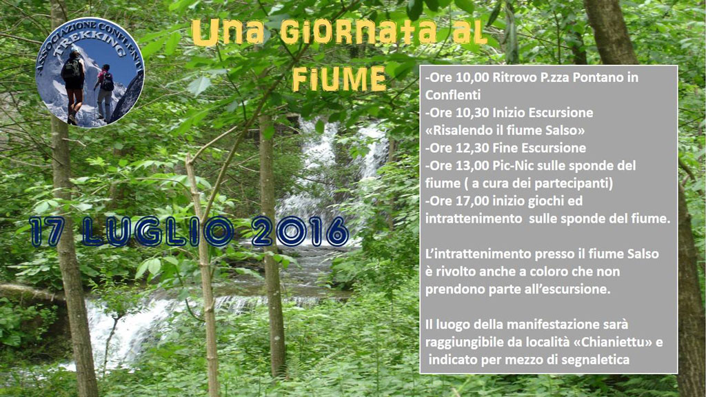 Conflenti trekking: il 17 luglio “Una giornata al fiume” in attesa della Settimana dello Sport