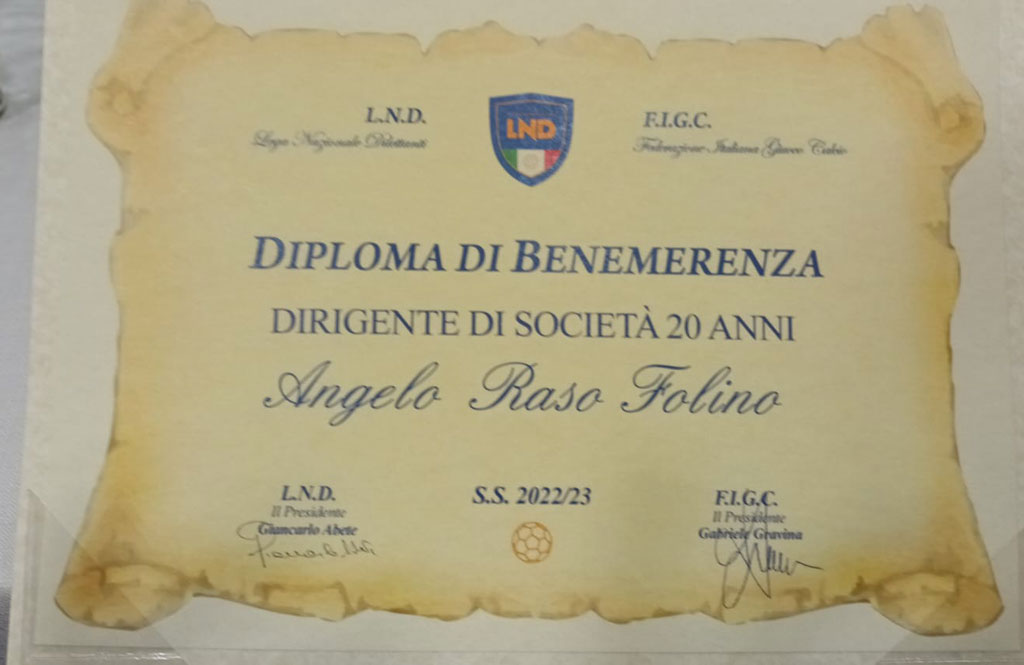 Lega Nazionale Dilettanti, premio di Benenerenza 2022 al Presidente della Promosport