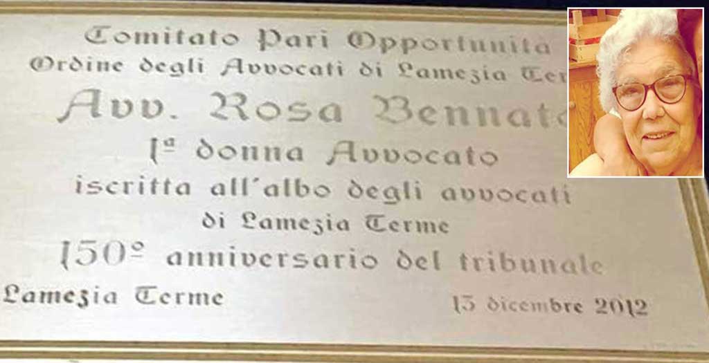 È scomparsa Rosa Bennato, la prima donna avvocato iscritta all'albo di Lamezia
