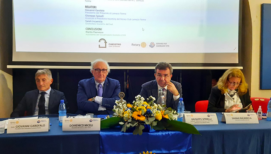 Lamezia, convegno Rotary club “La giustizia nel palmo della mano" con presidente Tribunale Garofalo