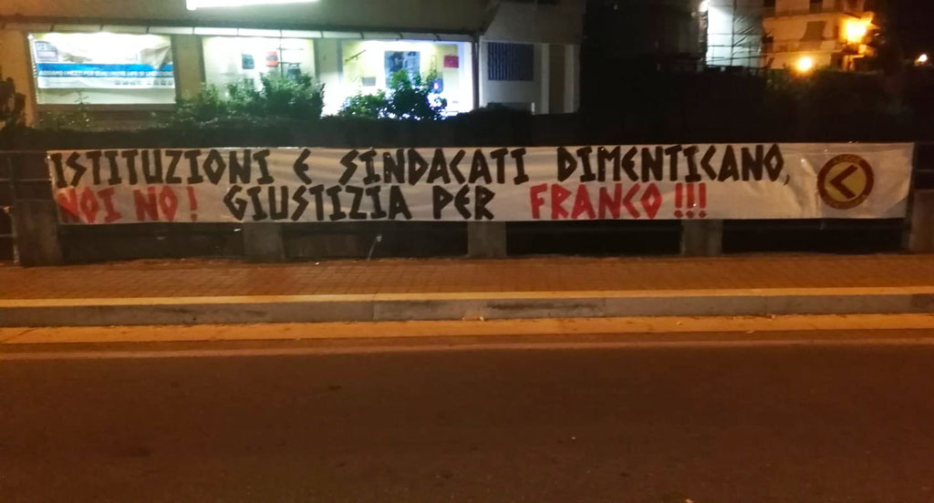 Lamezia, "Giustizia per Franco": Azione Identitaria ricorda operaio caduto da impalcatura a un anno dalla morte