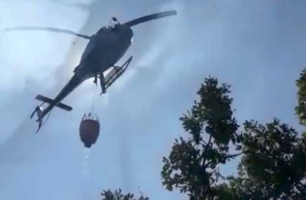 Incendio di arbusti e macchia mediterranea vicino carcere Siano 
