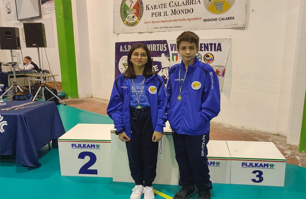 Medaglie d’oro e bronzo per l’Asd Lamezia nella fase di qualificazione al campionato esordienti Fijlkam karate