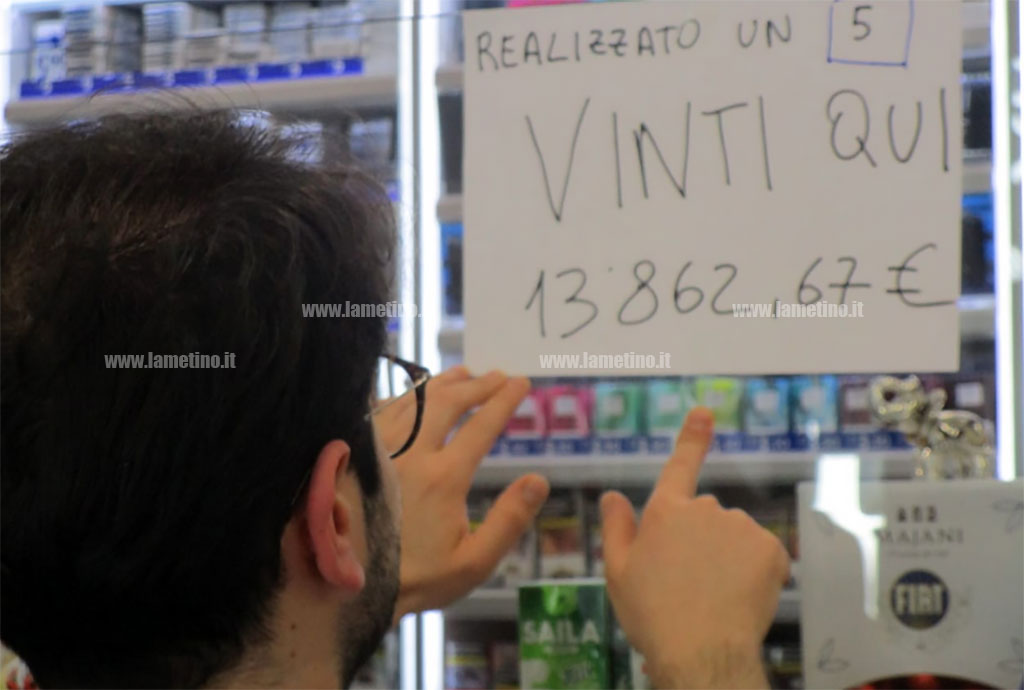 La fortuna bacia Lamezia: centrato un 5 al Superenalotto, vinti oltre 13mila euro