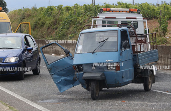 Lamezia: scontro tra auto e motoape, ferito trasportato in elisoccorso