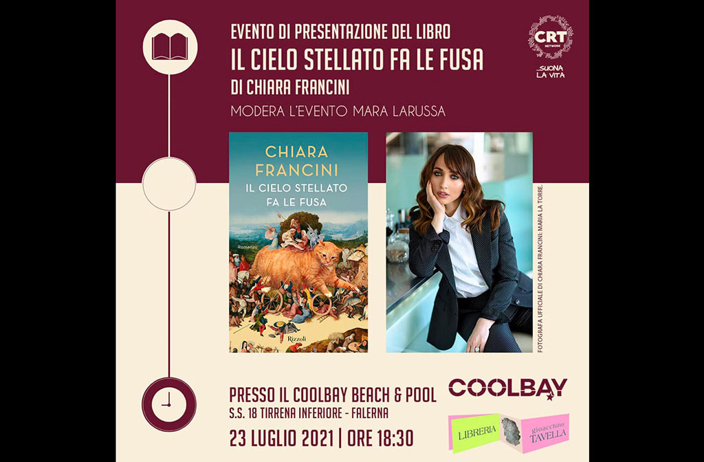 Presentazione del libro "Il cielo stellato fa le fusa" di Chiara Francini il 23 luglio a Falerna