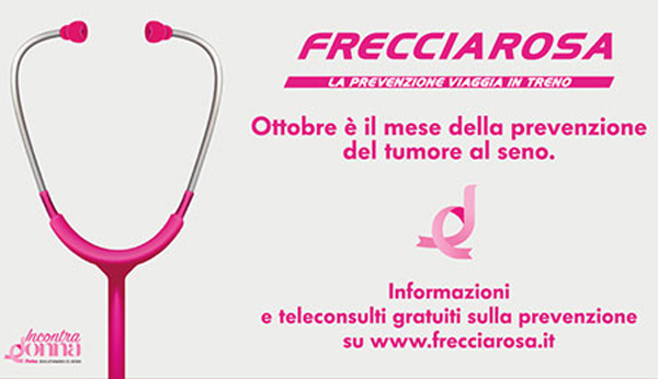 Parte campagna "Frecciarosa 2020": la prevenzione sui tumori viaggia in treno