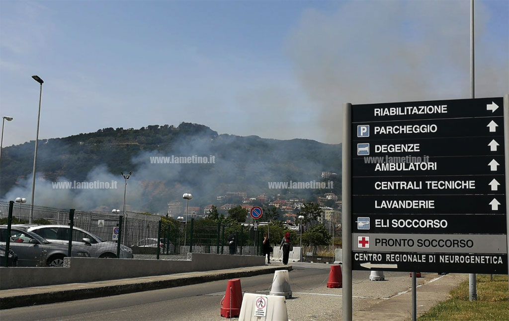 Lamezia, incendio a Scordovillo: fumo invade anche ospedale - VIDEO