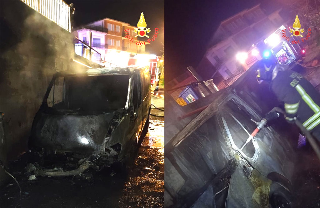 Lamezia, furgone in fiamme in via del Progresso: avviate indagini