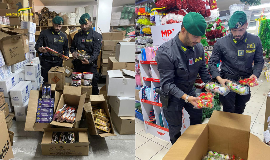 Lamezia, finanza sequestra articoli pirotecnici per oltre 1.500 kg e migliaia di articoli natalizi ritenuti pericolosi