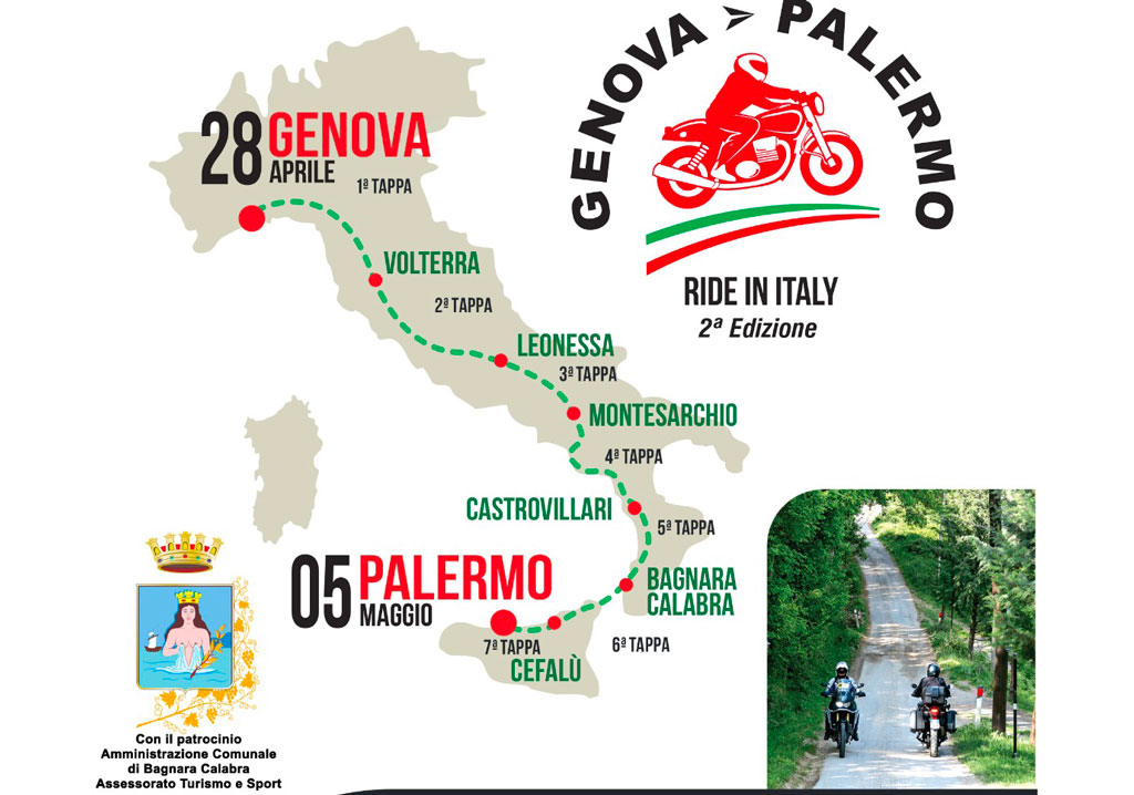 Tappa anche in Calabria per il tour motociclistico nazionale "Genova-Palermo ride in Italy"