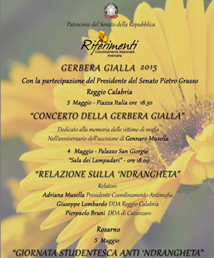Legalità: presentato a Reggio programma "Gerbera Gialla" 