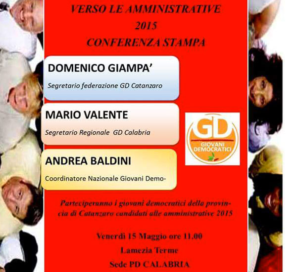 Lamezia: elezioni, 15 maggio incontro Giovani Democratici