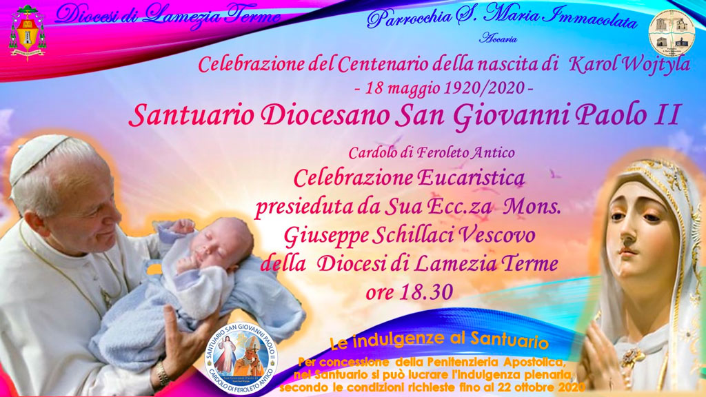 Il 18 maggio commemorazione del centenario della nascita di Karol Wojtyla a Feroleto Antico