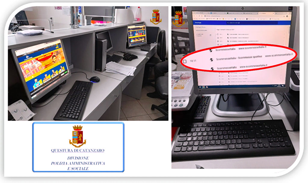 Attività abusiva di raccolta scommesse in negozio di telefonia a Girifalco, denunce e sequestri
