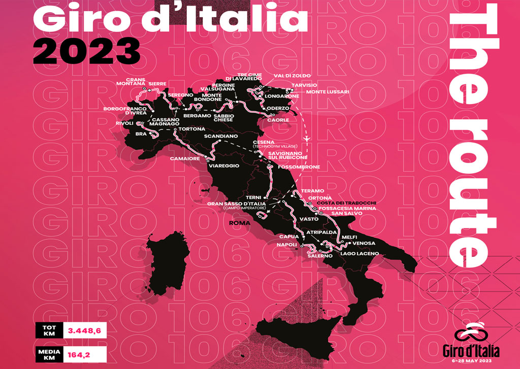 Presentato Giro d'Italia 2023 dall'Abruzzo a Roma: nessuna tappa in Calabria