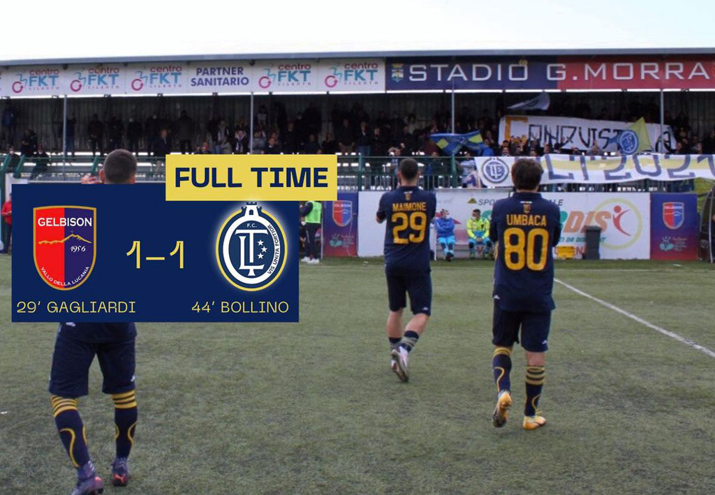 Finisce 1-1 tra Gelbison e Fc Lamezia, gialloblù ora quarti ma sempre a -2 dalla vetta 