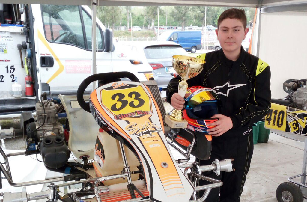 Quarta prova regionale di go kart, primo posto di categoria per il giovane pilota lametino Antonio Cerchiaro