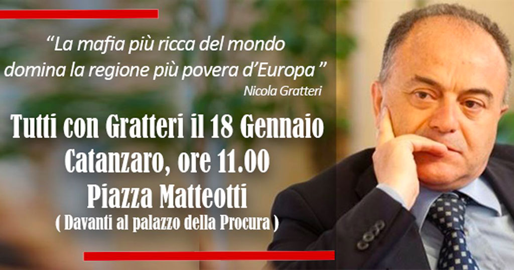 Tutti con Gratteri il 18 gennaio: manifestazione a Catanzaro 