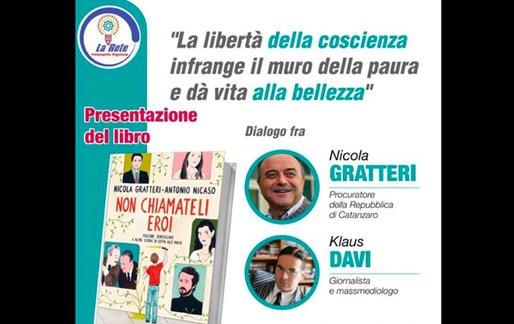 Il 14 agosto a Platania dialogo fra Gratteri e Davi e presentazione dell’ultimo libro del Procuratore