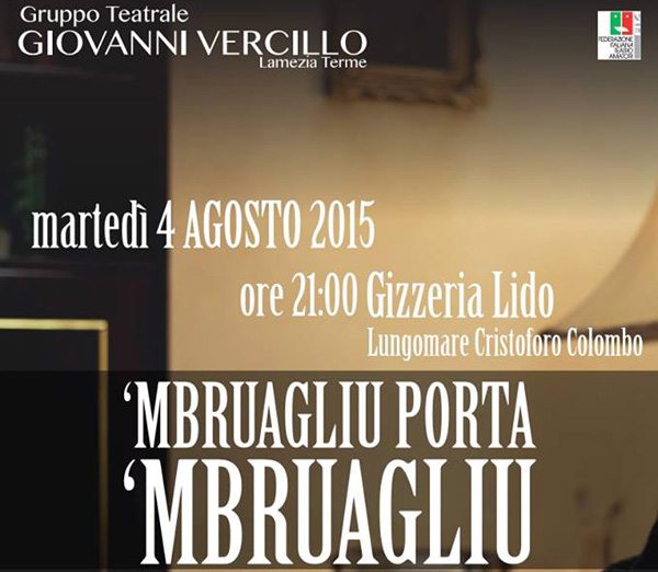 Lamezia: il gruppo Teatro “Giovanni Vercillo” il 4 agosto a Gizzeria