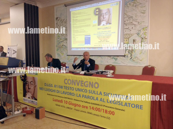 Lamezia: Procuratore Guariniello a convegno Aneas su sicurezza luoghi di lavoro