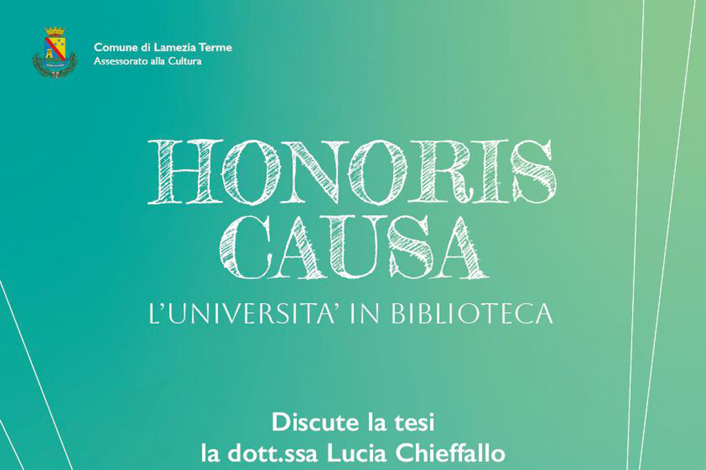 Lamezia, rassegna “Honoris Causa”: discute la tesi Lucia Chieffallo