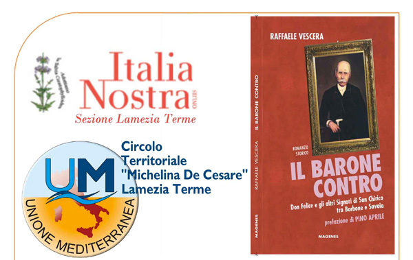 Lamezia: presentazione “Il Barone Contro” di Raffaele Vescera il 5 agosto 