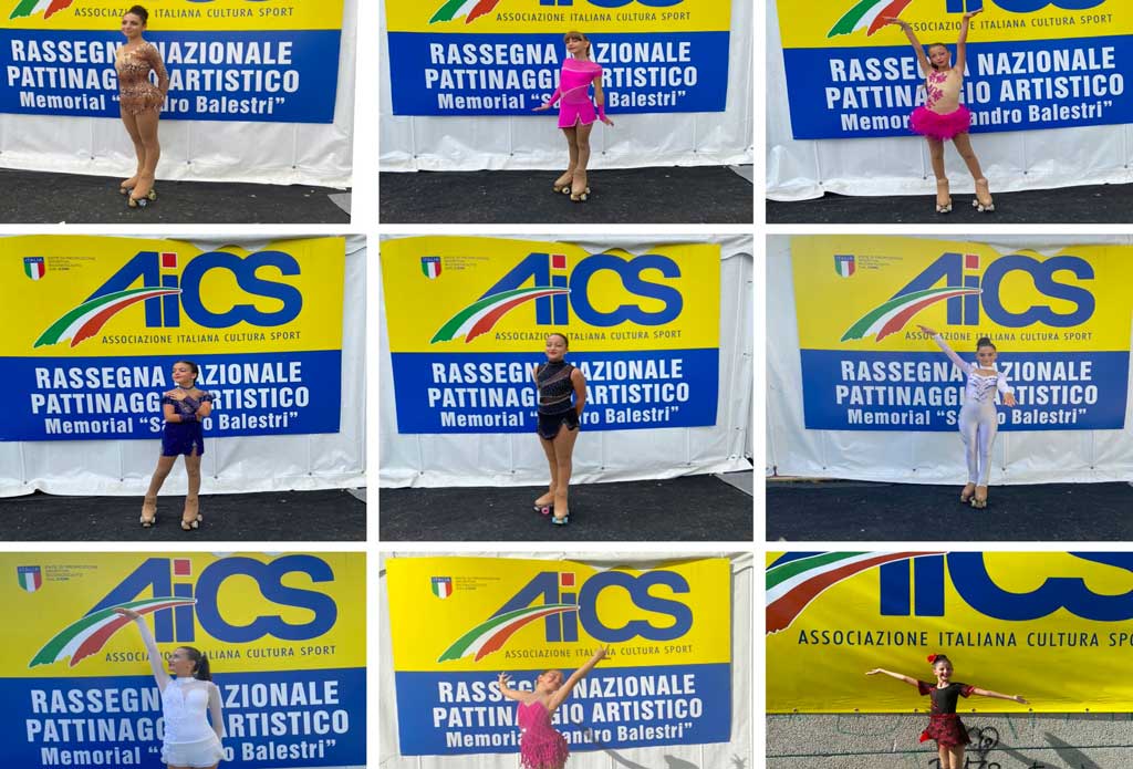 Nove piccole atlete dell'Asd pattinaggio Lamezia al Campionato Nazionale AICS