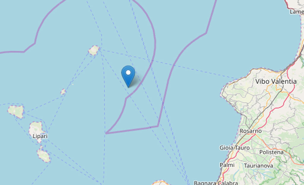 Scossa di terremoto magnitudo 3.7 a largo delle isole Eolie