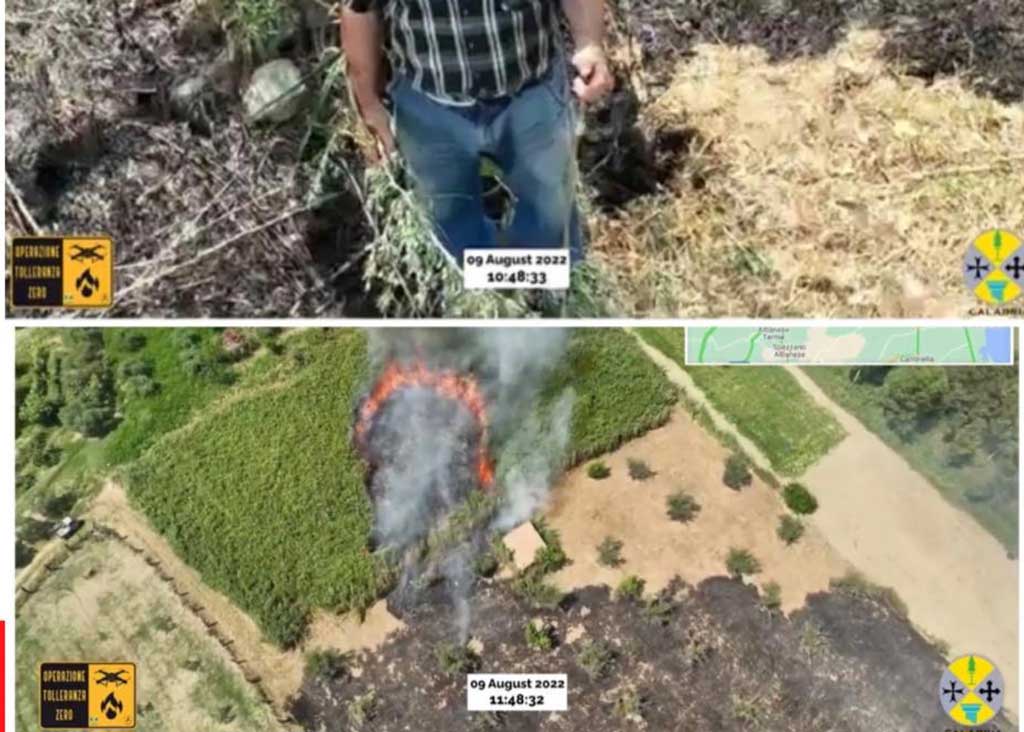 Incendi, uomo ripreso da drone della Regione mentre appicca fuoco nel Cosentino